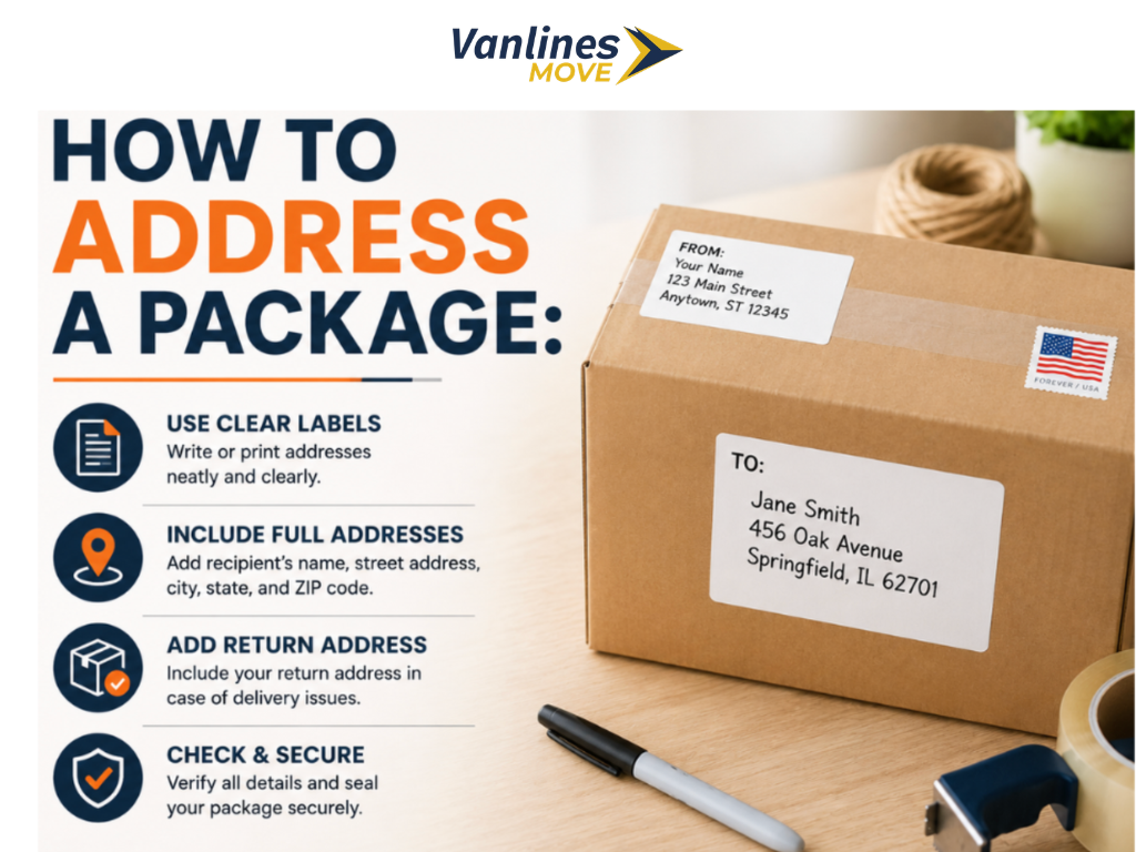Proper way to address a package for shipping.